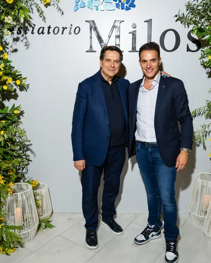 Costas Spiliadis founder of estiatorio Milos with his son George Spiliadis