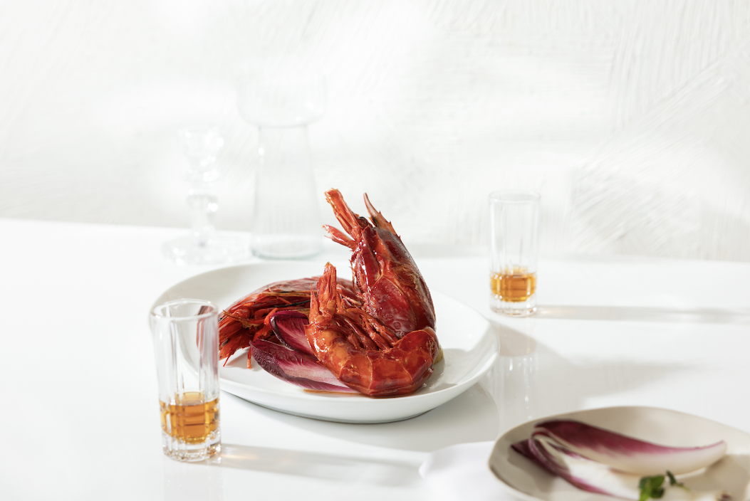 carabinero shrimp at estiatorio Milos